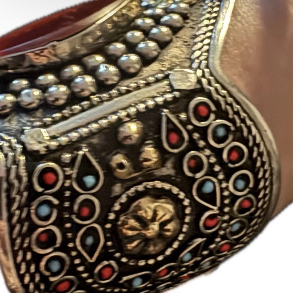 Afghan KUCHI German Silver cuff, Antique, Rare Boho/Tribal/Punk/ Festival, New - Picture 2 of 8